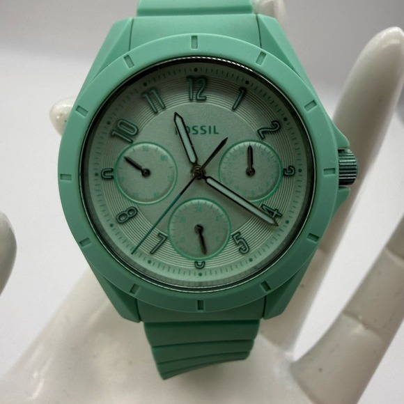 Women's Fossil Poptastic Teal Multifunction Sports Watch Chronograph Style Works - Picture 7 of 7